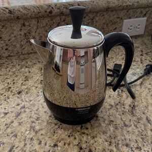Farberware Polished Stainless Electric Kettle with Black Handle